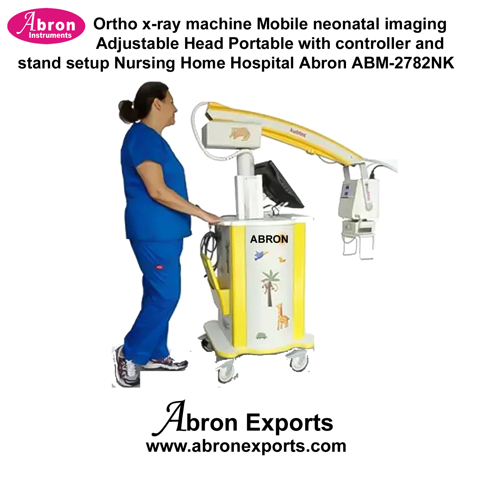 Ortho X-Ray Machine Mobile Neonatal Imaging Adjustable Head Portable with controller and stand setup Nursing Home Hospital Abron ABM-2782NK 